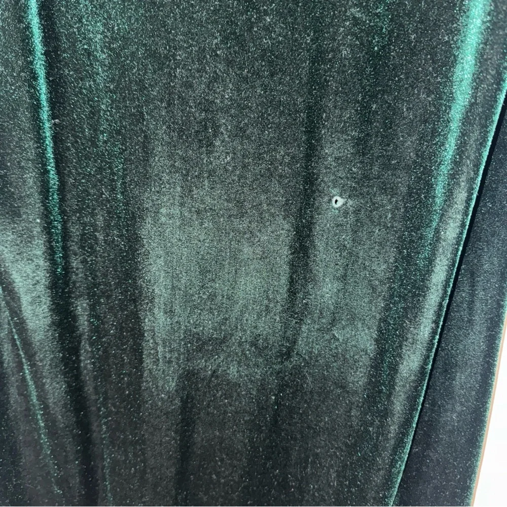 Nina PiccalinoGreen Womens Dress Size 14 Velvet Vintage 90s‎ Midi Slit Slip - Picture 3 of 5